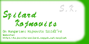 szilard kojnovits business card